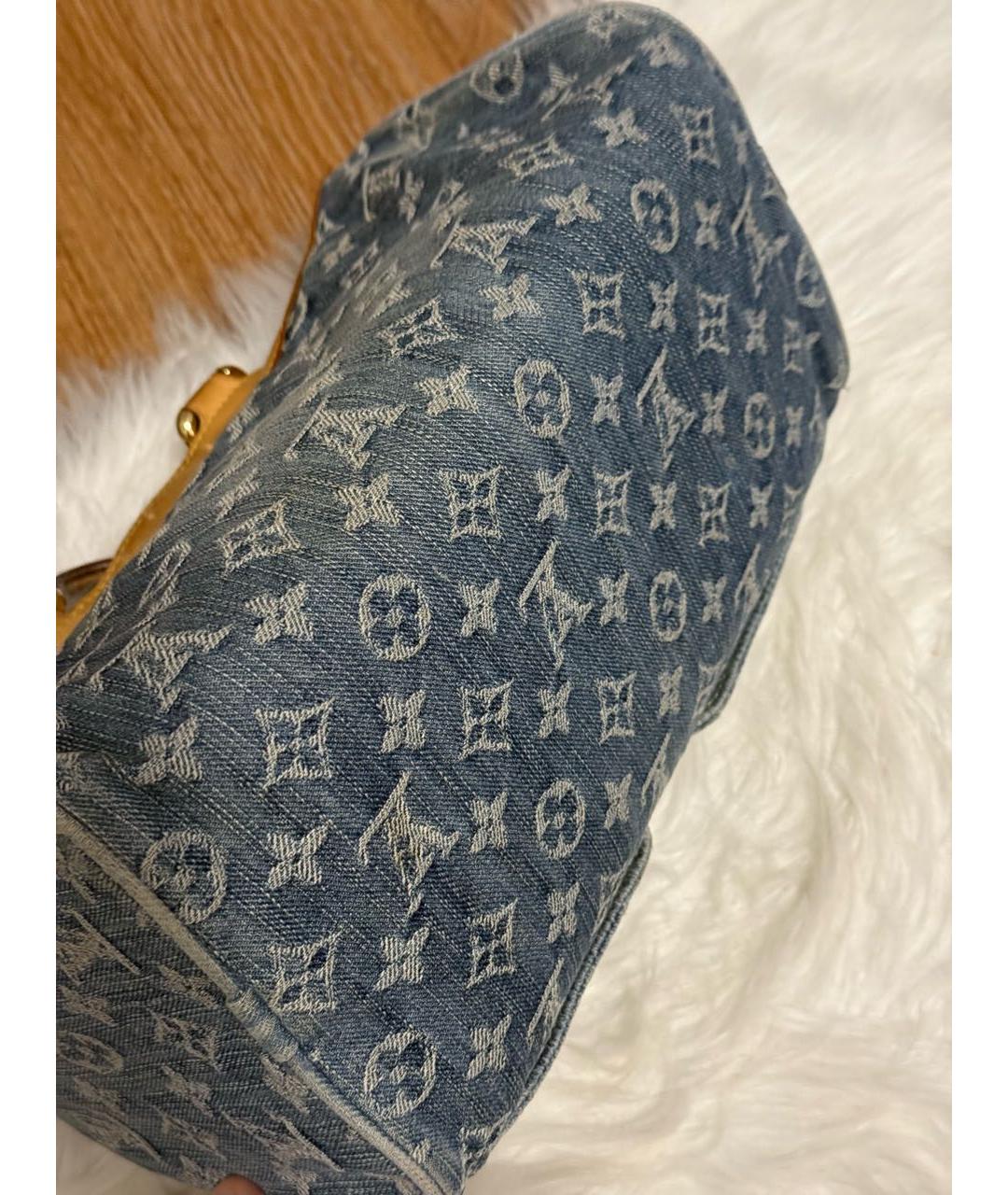 LOUIS VUITTON Синяя деним сумка с короткими ручками, фото 3