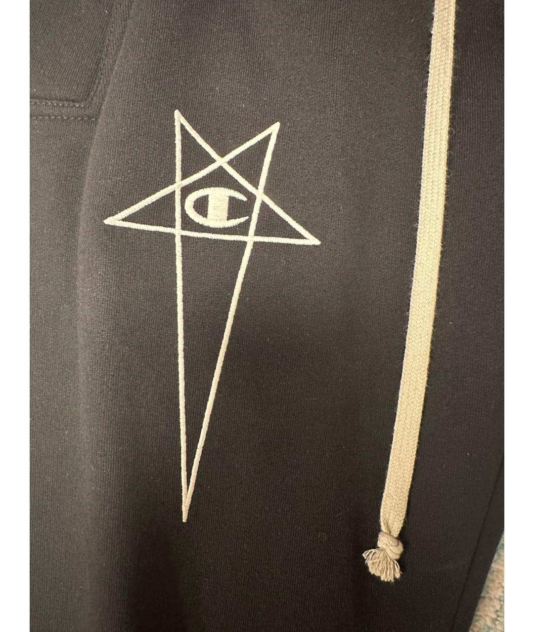RICK OWENS Черные хлопковые повседневные брюки, фото 3