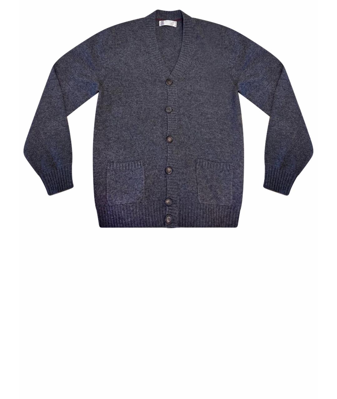 BRUNELLO CUCINELLI Антрацитовый кашемировый кардиган, фото 1
