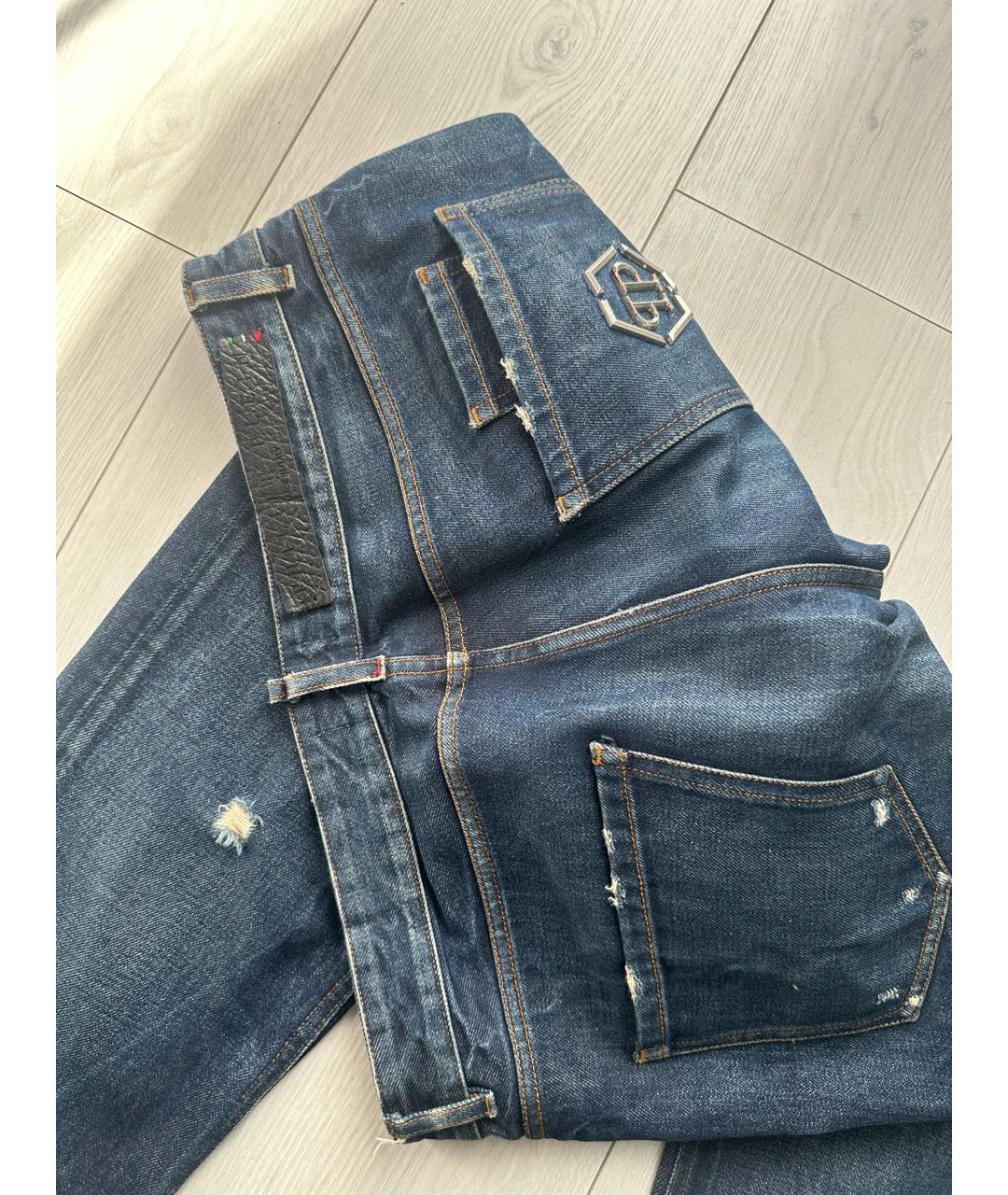 PHILIPP PLEIN Темно-синие джинсы скинни, фото 4