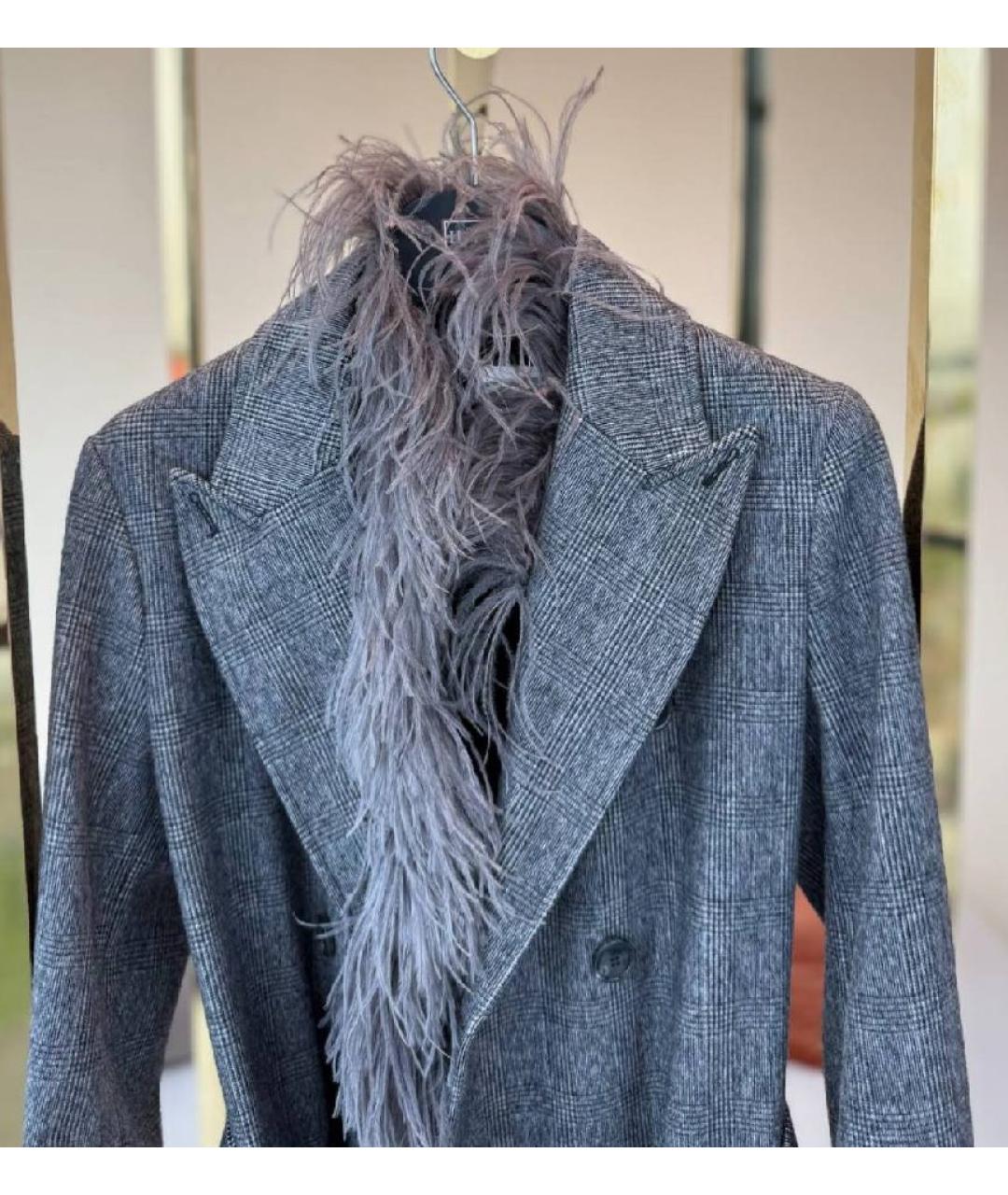 MAX MARA Серое шерстяное пальто, фото 4