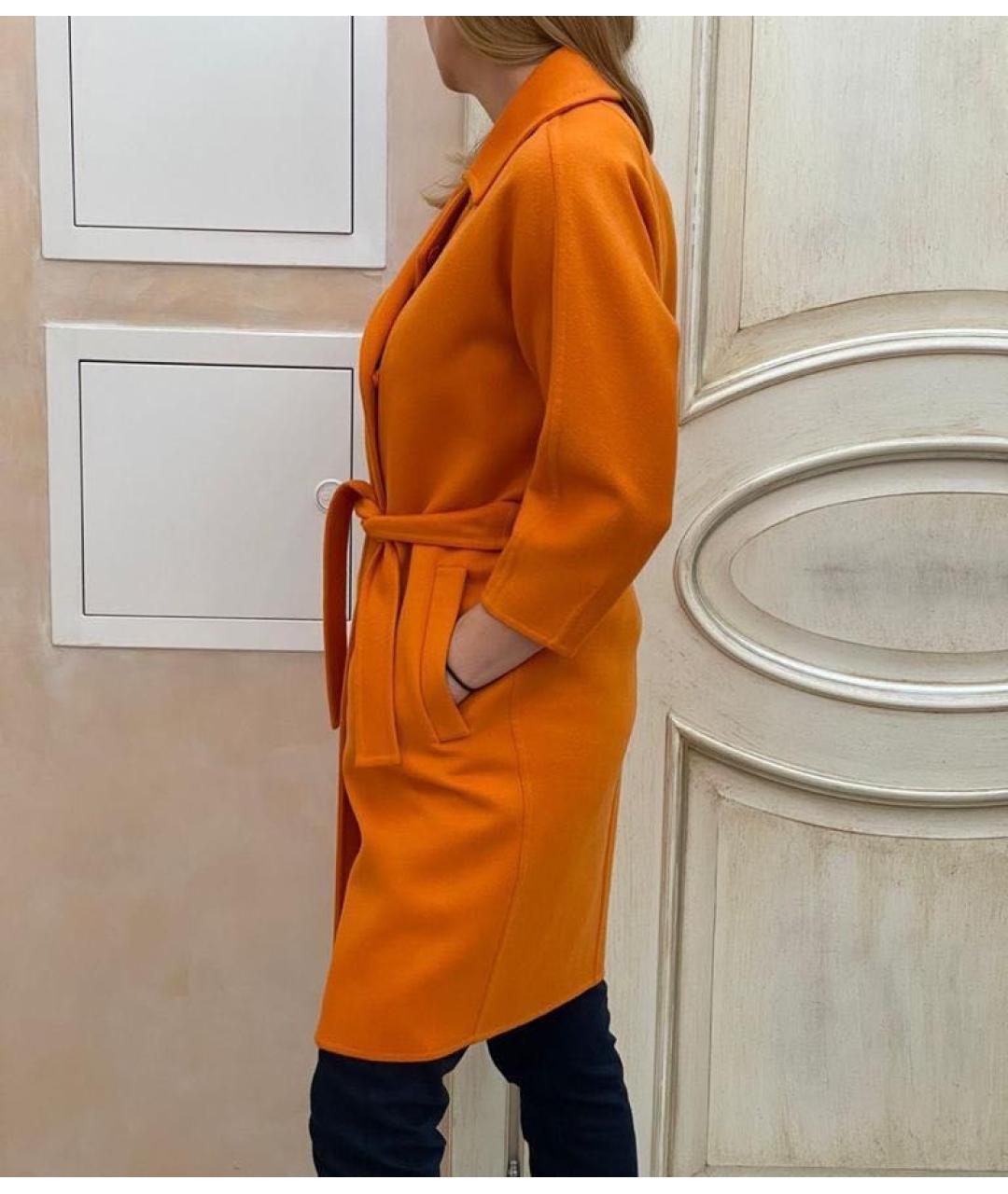 MAX MARA Оранжевое шерстяное пальто, фото 6