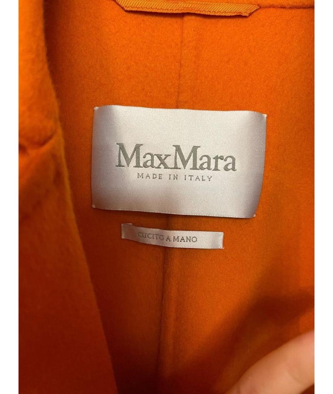 MAX MARA Оранжевое шерстяное пальто, фото 4