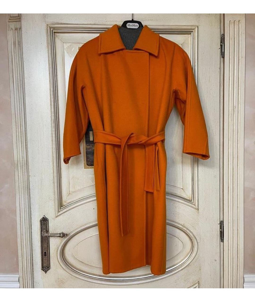 MAX MARA Оранжевое шерстяное пальто, фото 2