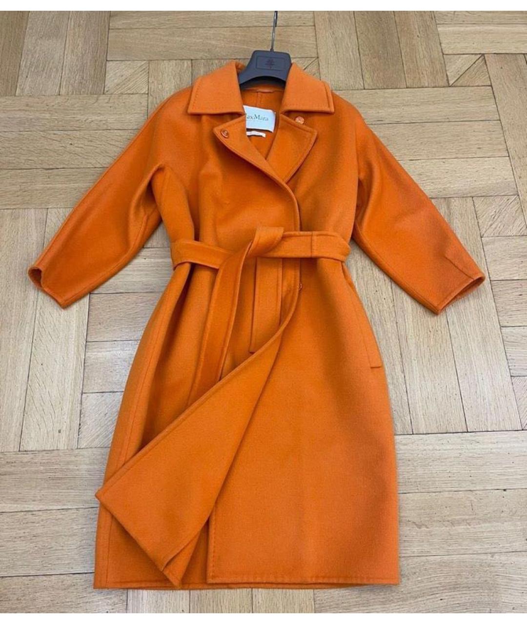 MAX MARA Оранжевое шерстяное пальто, фото 8