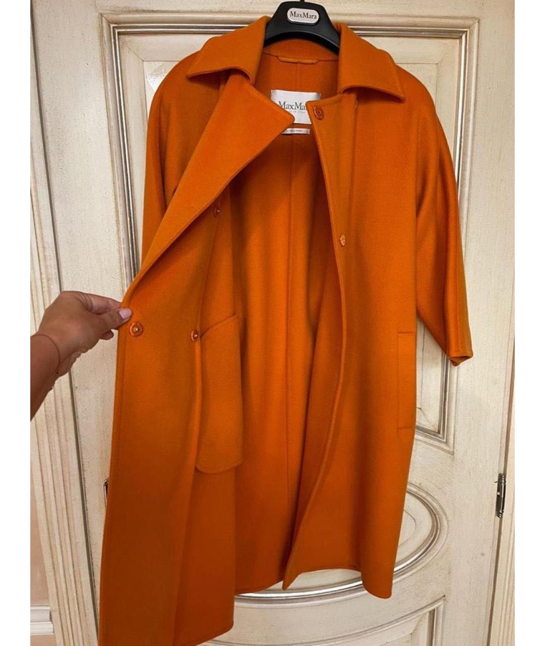 MAX MARA Оранжевое шерстяное пальто, фото 3