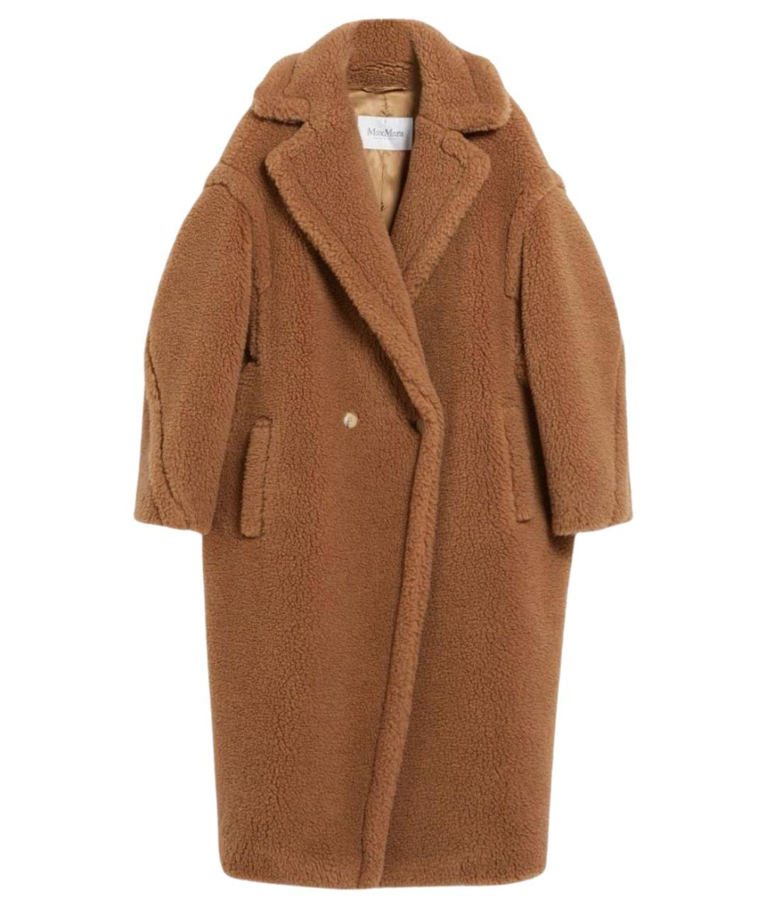 MAX MARA Коричневое шерстяное пальто, фото 1