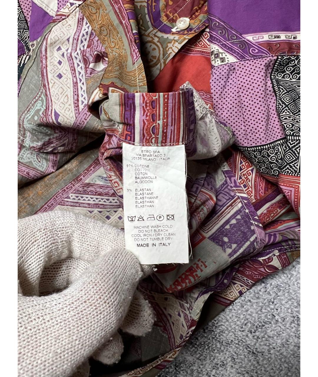 ETRO Мульти хлопко-эластановая рубашка, фото 7