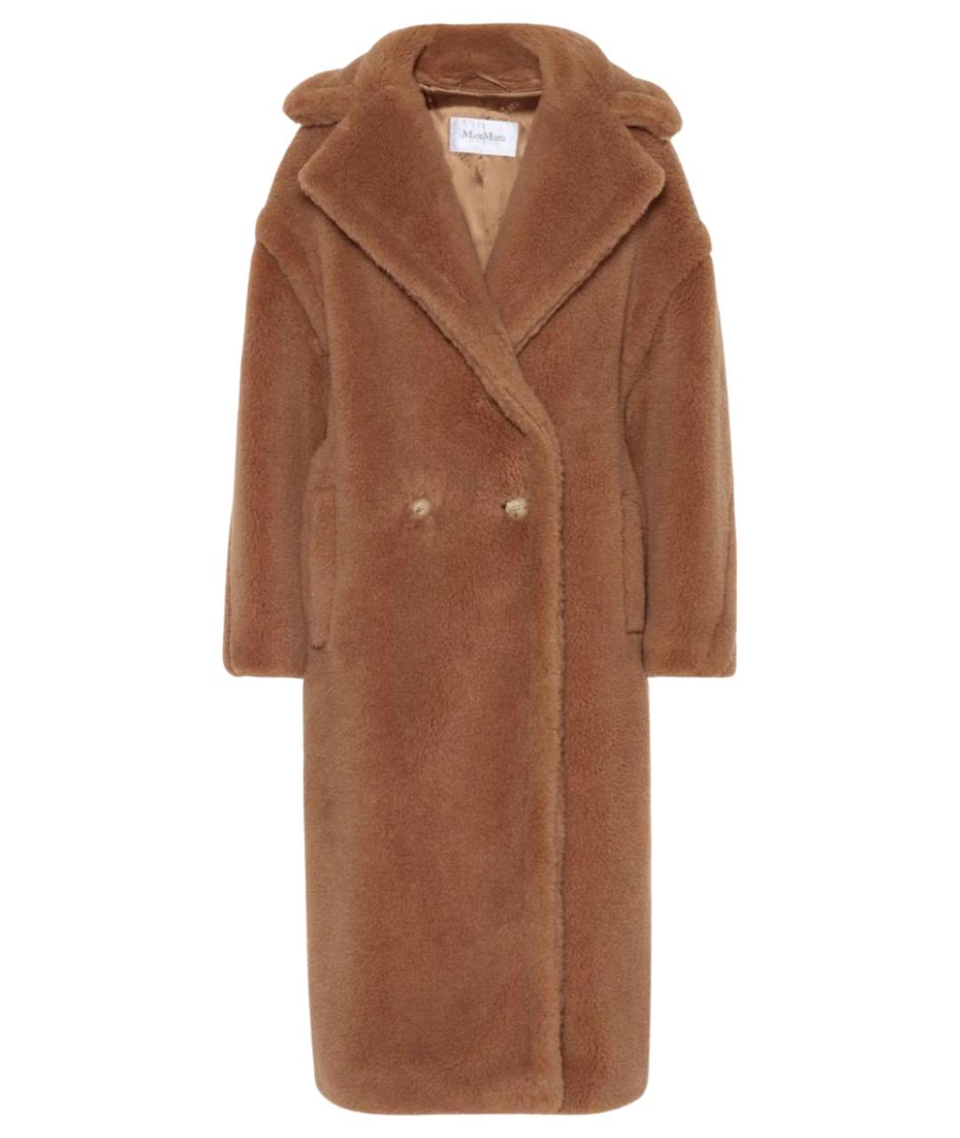 MAX MARA Коричневое шерстяное пальто, фото 1