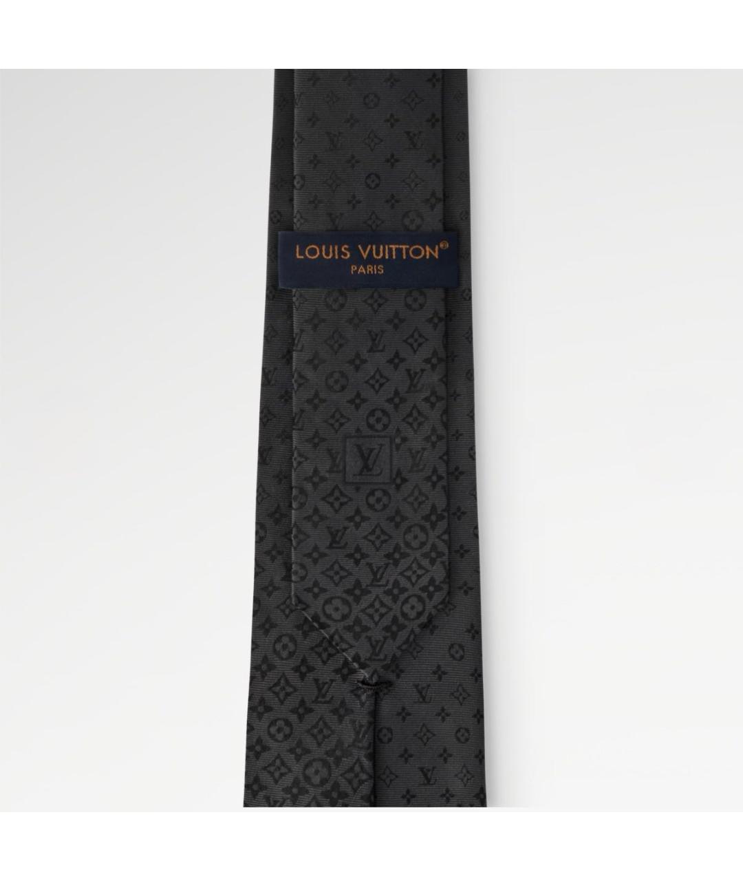 LOUIS VUITTON Черный шелковый галстук, фото 3