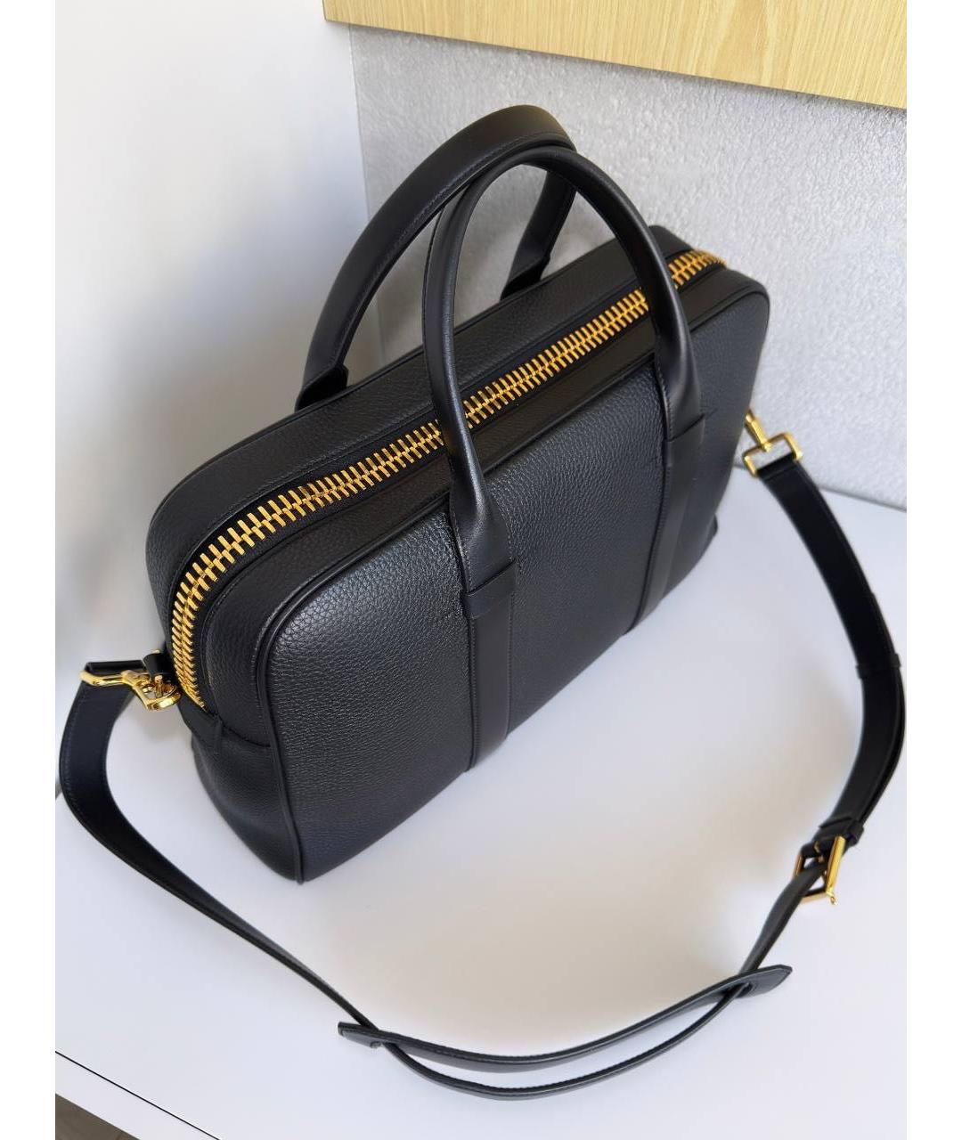 TOM FORD Черный кожаный портфель, фото 3