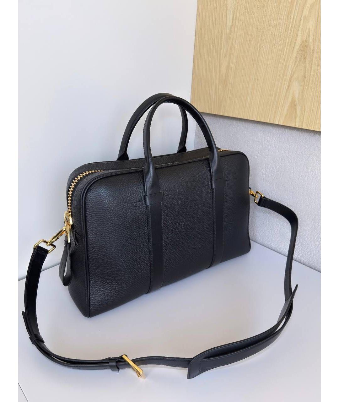 TOM FORD Черный кожаный портфель, фото 2