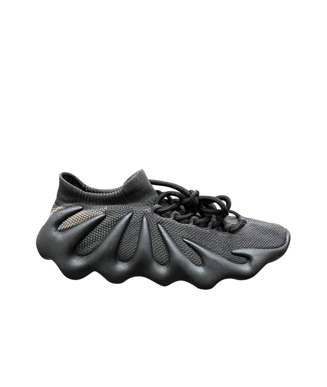 ADIDAS YEEZY Черные текстильные низкие кроссовки / кеды, фото 1