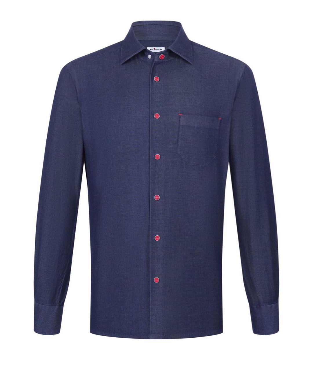 KITON Синяя хлопковая кэжуал рубашка, фото 1