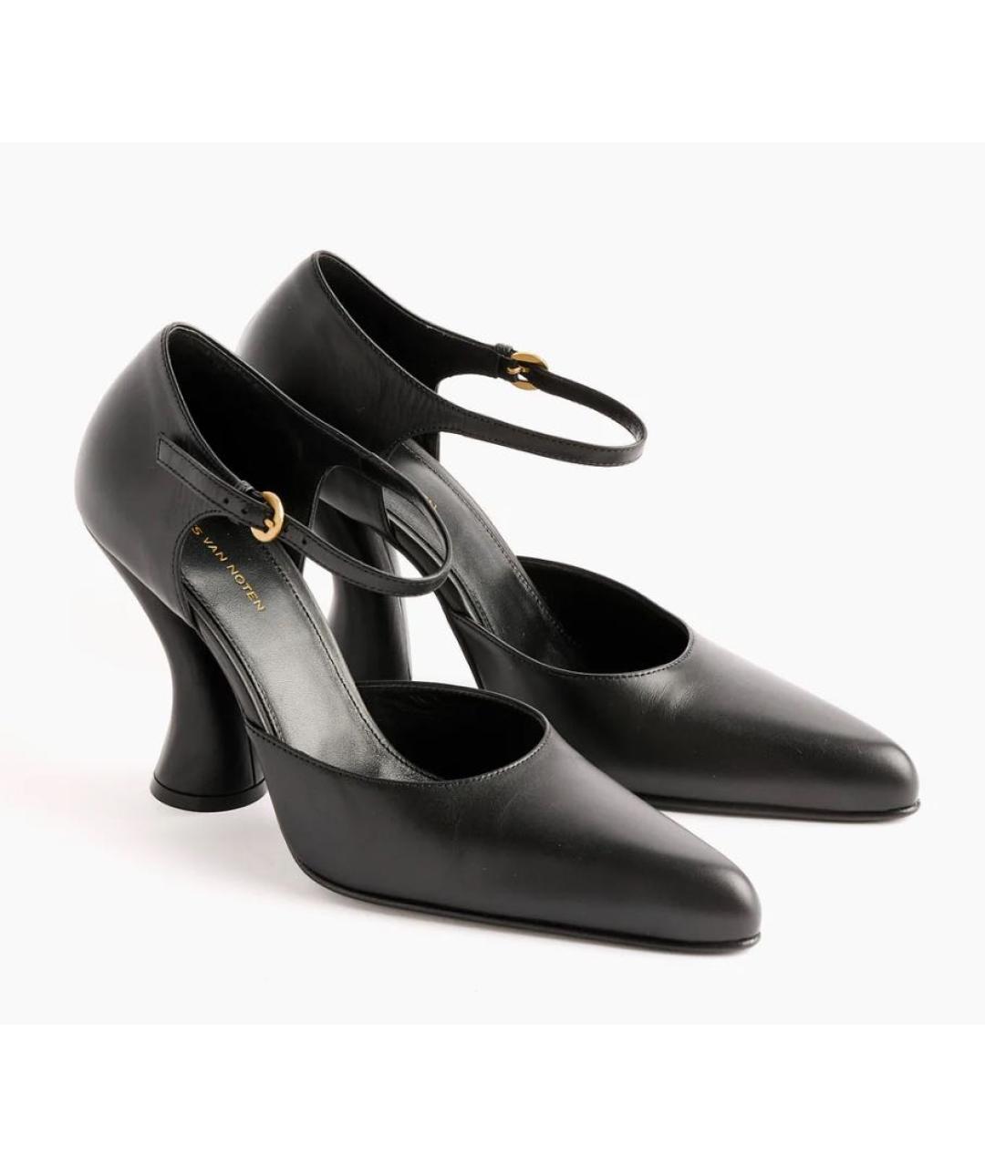 DRIES VAN NOTEN Черные кожаные туфли, фото 2