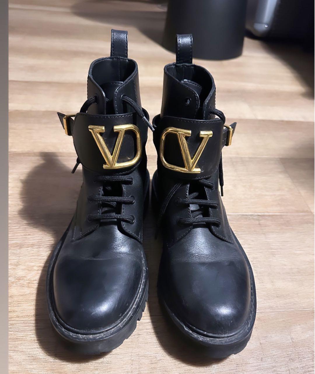 VALENTINO Черные кожаные ботинки, фото 2