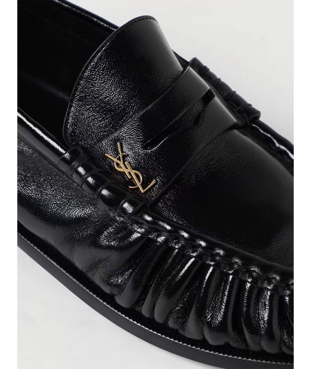 SAINT LAURENT Черные кожаные лоферы, фото 4