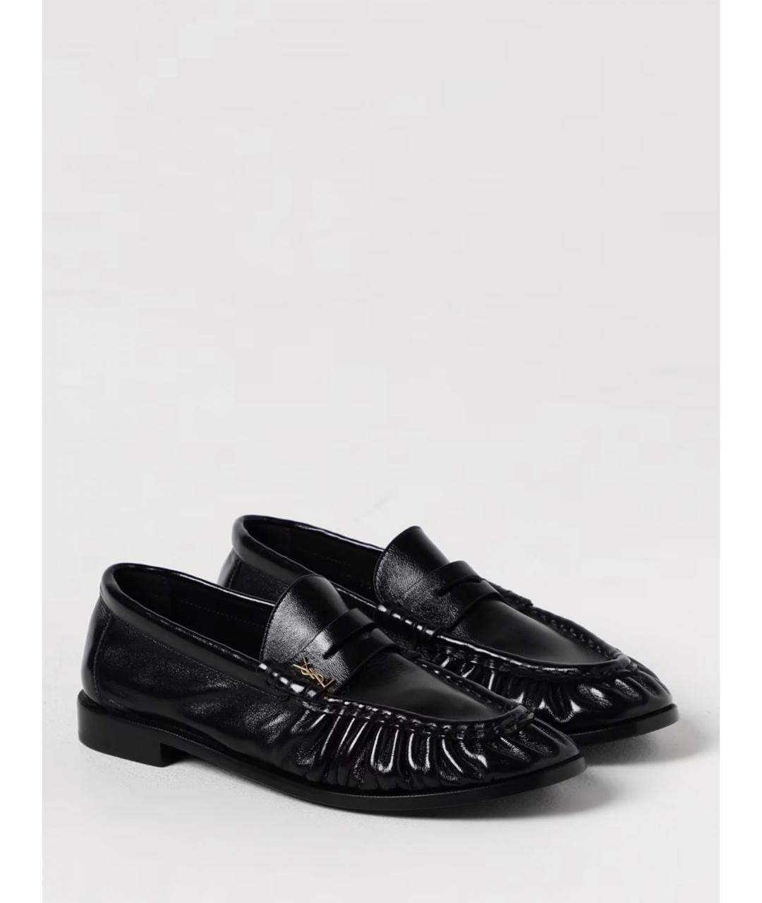 SAINT LAURENT Черные кожаные лоферы, фото 2