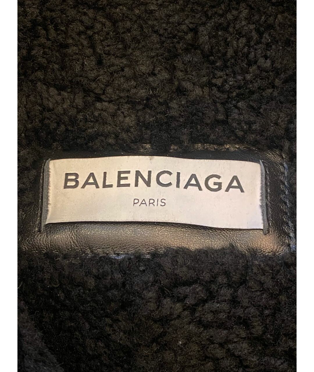 BALENCIAGA Черная кожаная дубленка, фото 3