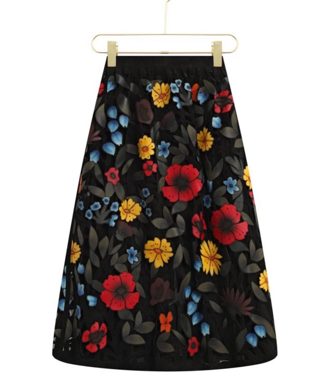 CHRISTIAN DIOR Мульти кожаная юбка макси, фото 4