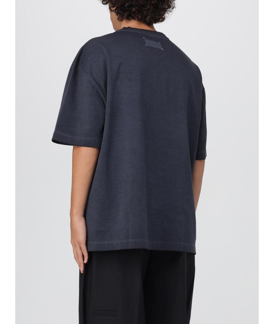 MAISON MARGIELA Серая хлопковая футболка, фото 4