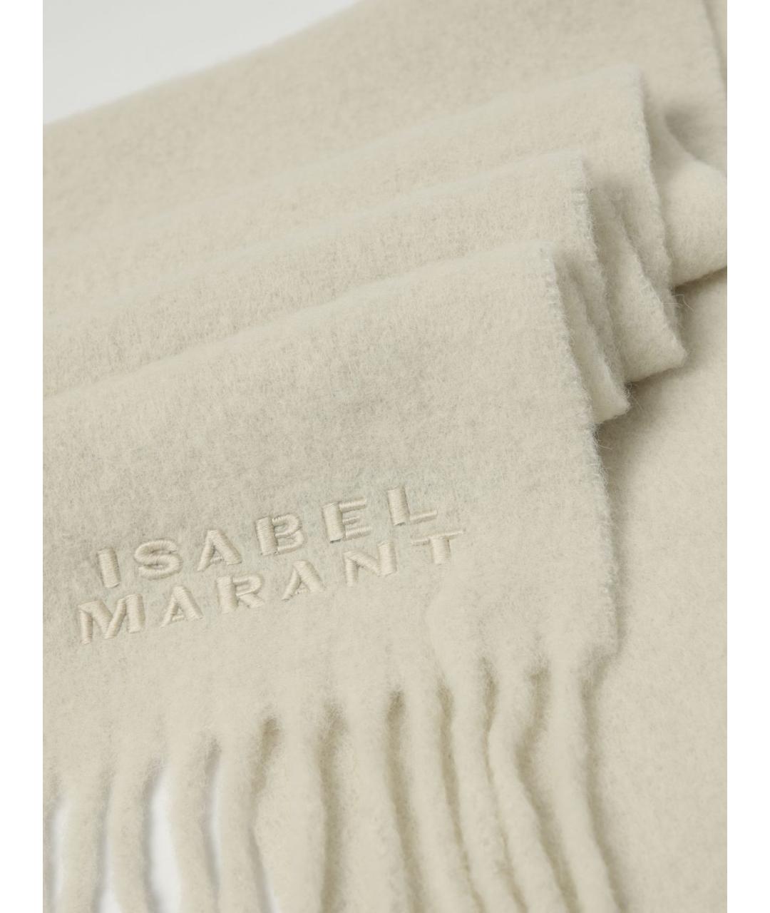 ISABEL MARANT Бежевый шерстяной шарф, фото 3