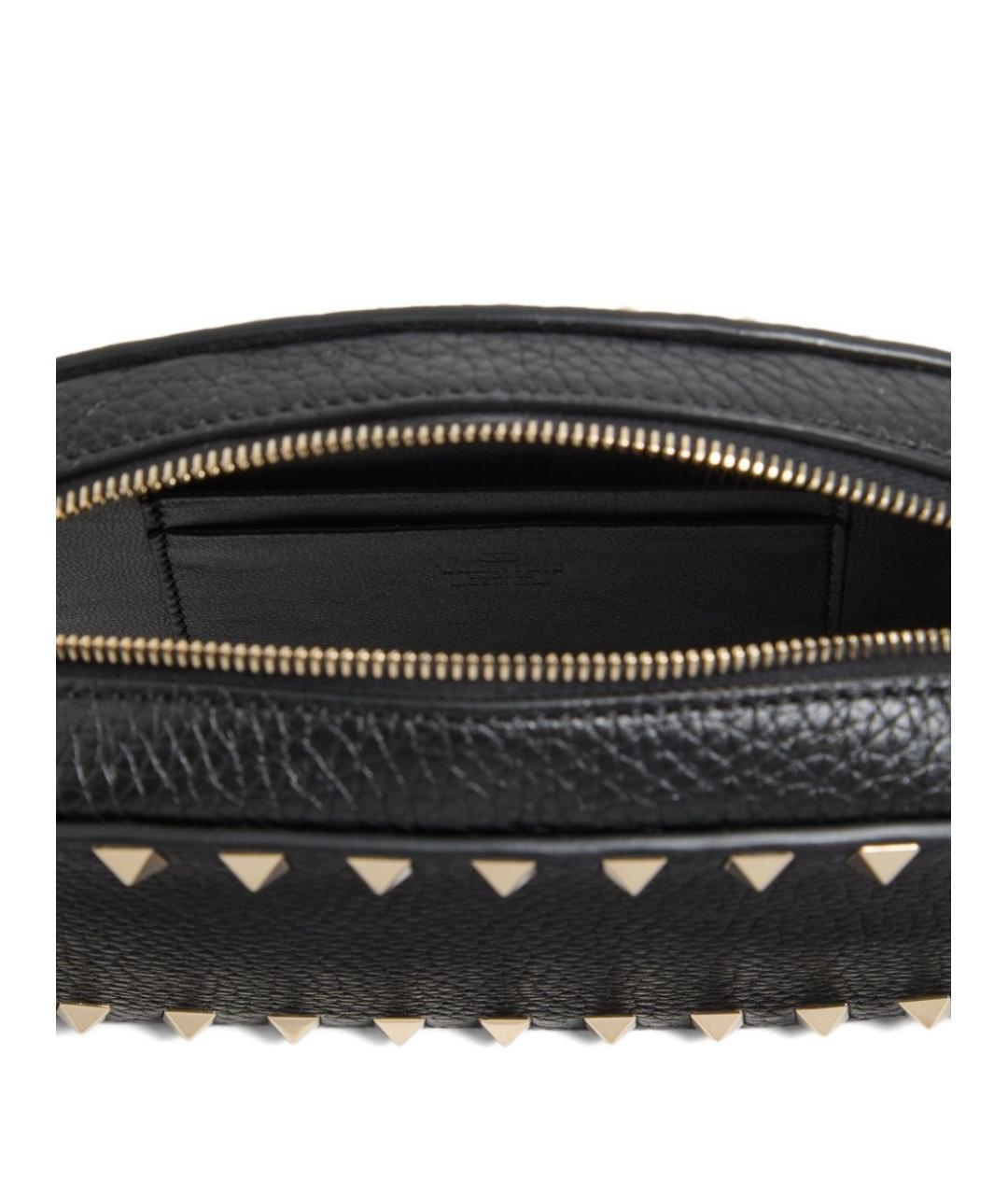 VALENTINO Черная кожаная сумка через плечо, фото 5