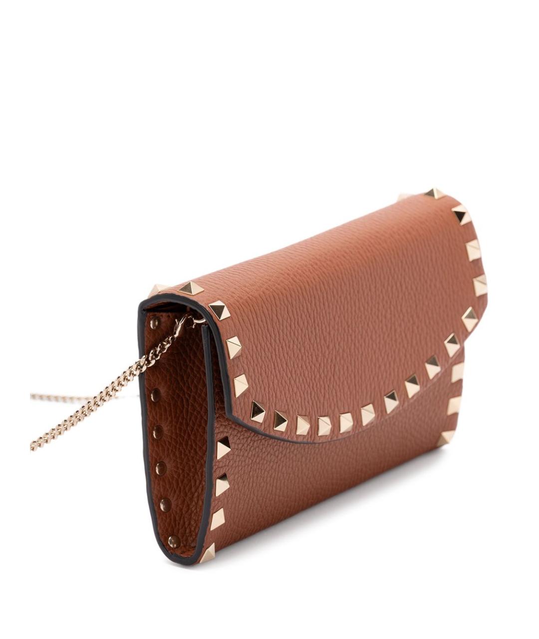 VALENTINO Коричневая кожаная сумка через плечо, фото 2