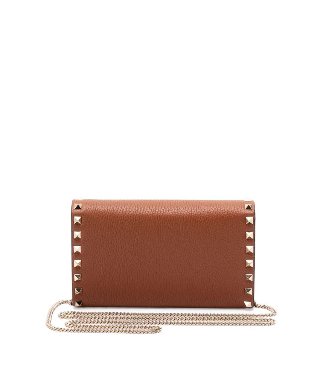 VALENTINO Коричневая кожаная сумка через плечо, фото 4