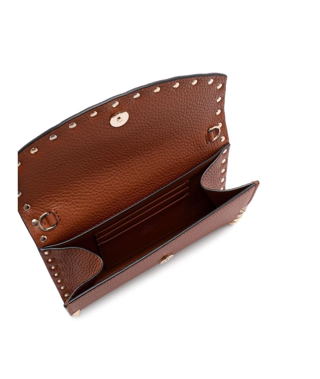 VALENTINO Коричневая кожаная сумка через плечо, фото 3