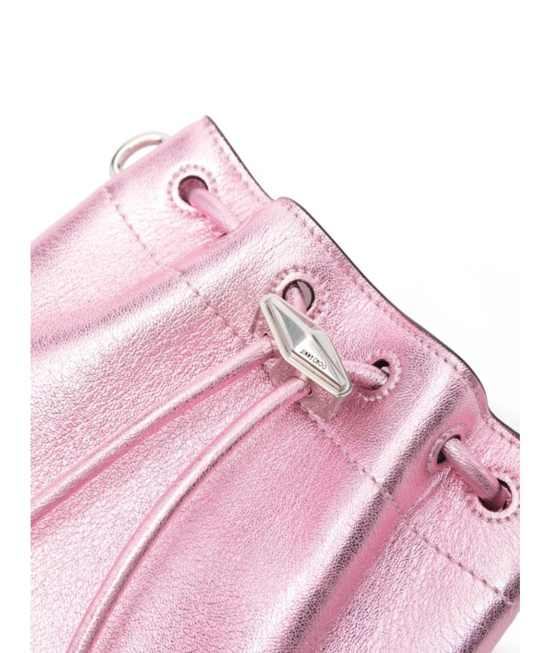 JIMMY CHOO Розовая кожаная сумка через плечо, фото 4