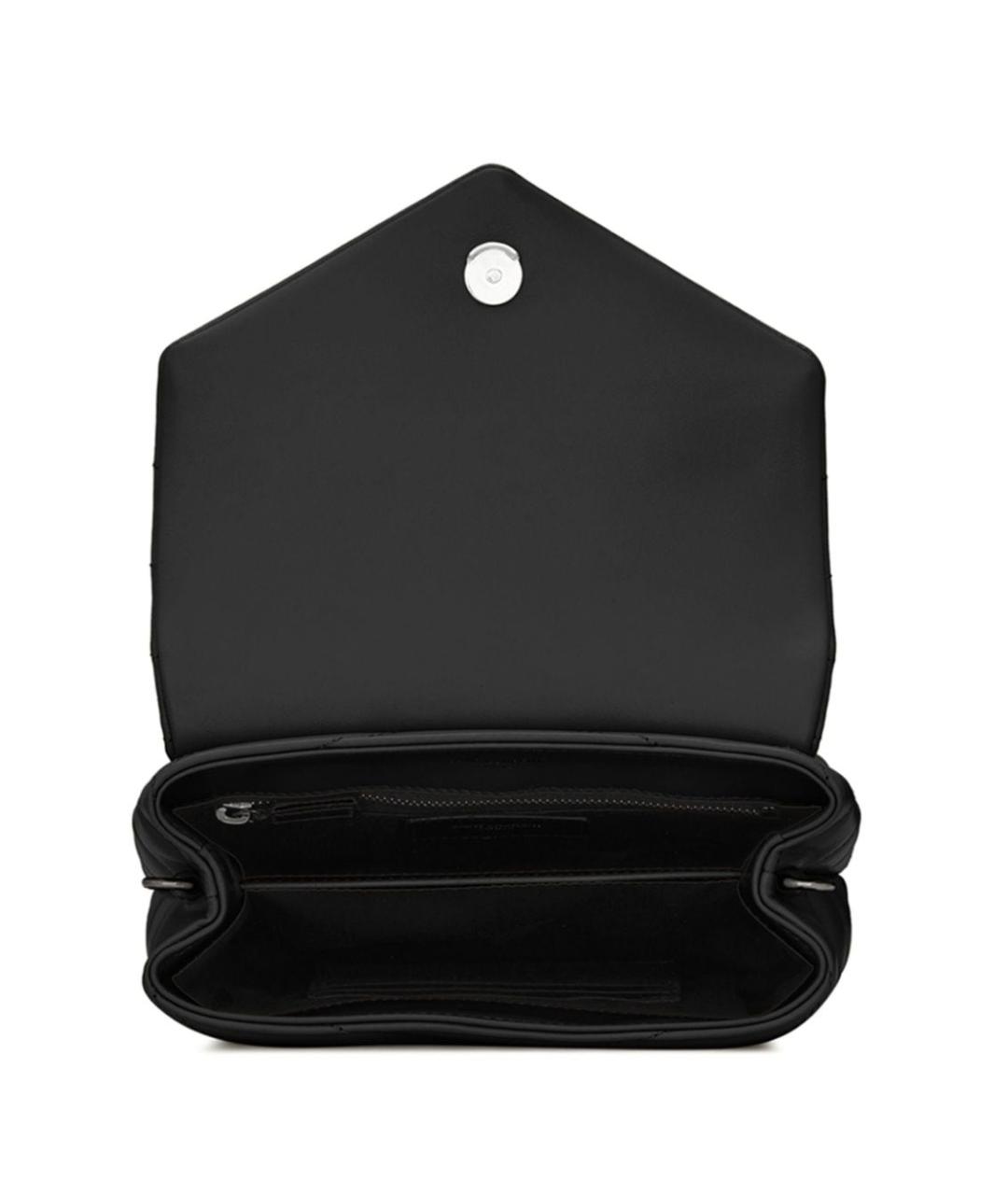 SAINT LAURENT Черная кожаная сумка через плечо, фото 3