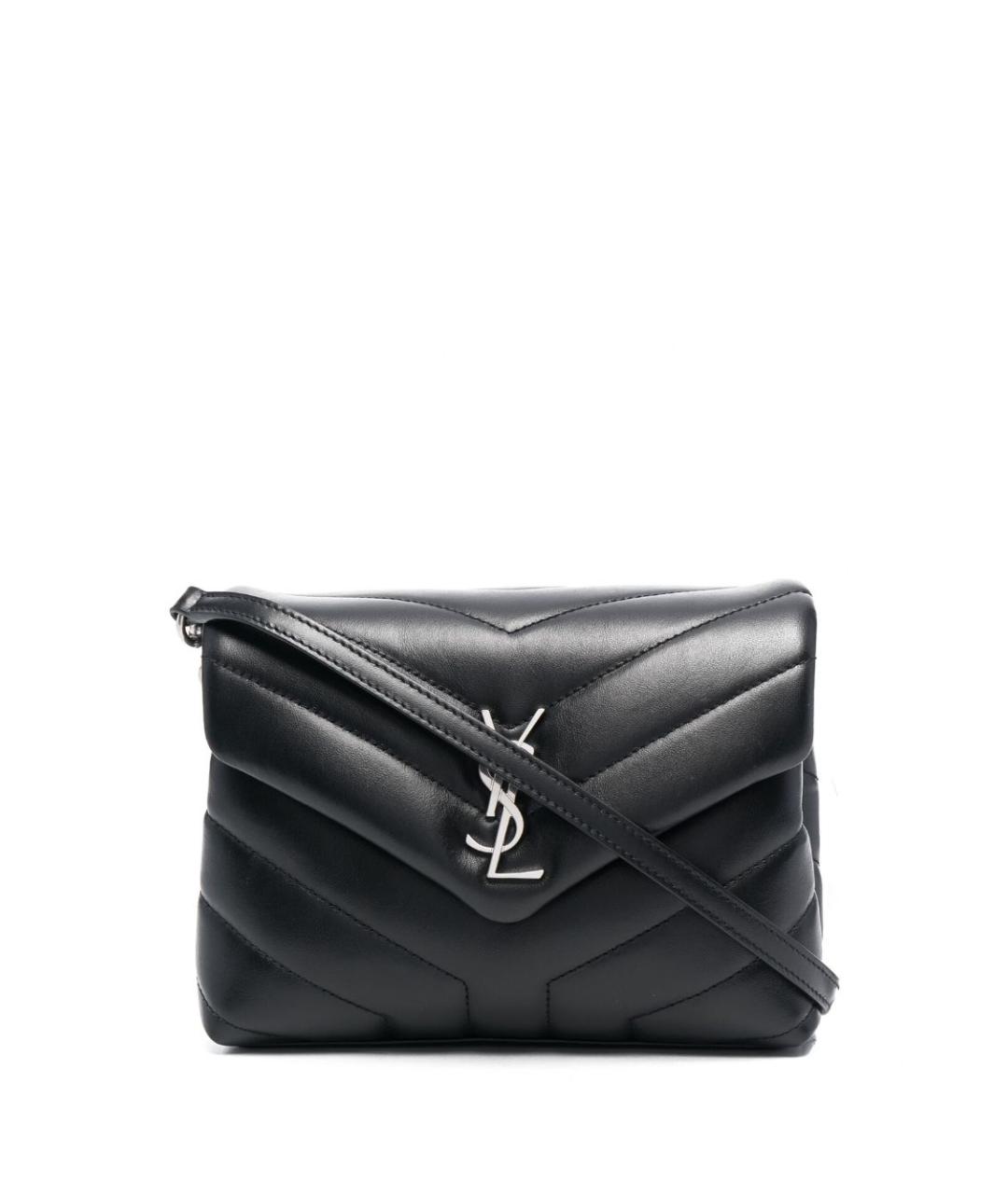 SAINT LAURENT Черная кожаная сумка через плечо, фото 2