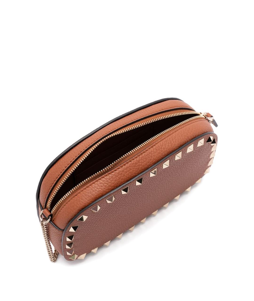 VALENTINO Коричневая кожаная сумка через плечо, фото 4