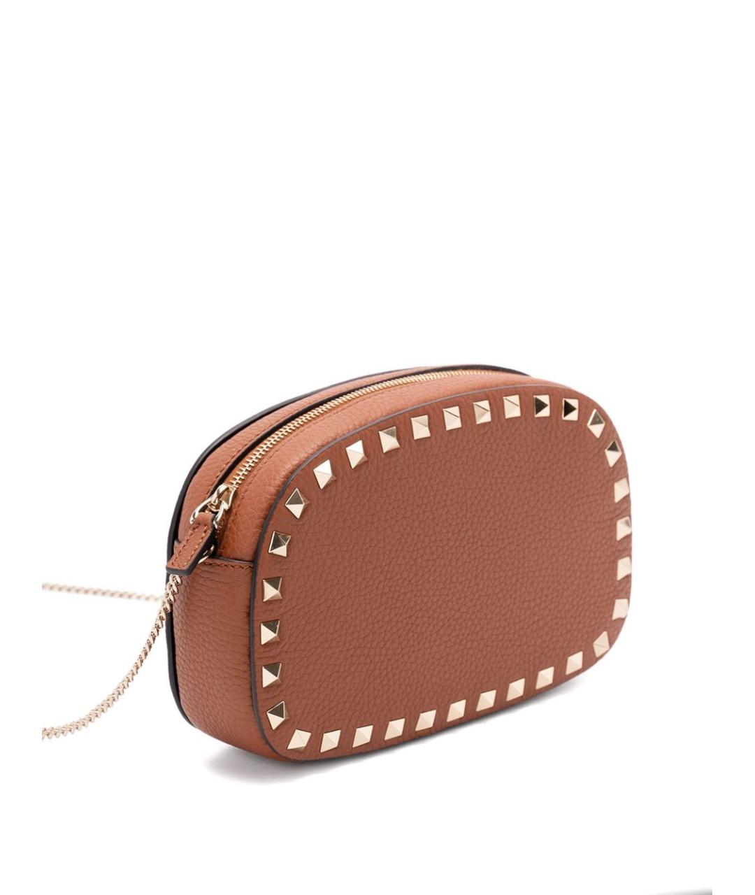 VALENTINO Коричневая кожаная сумка через плечо, фото 5