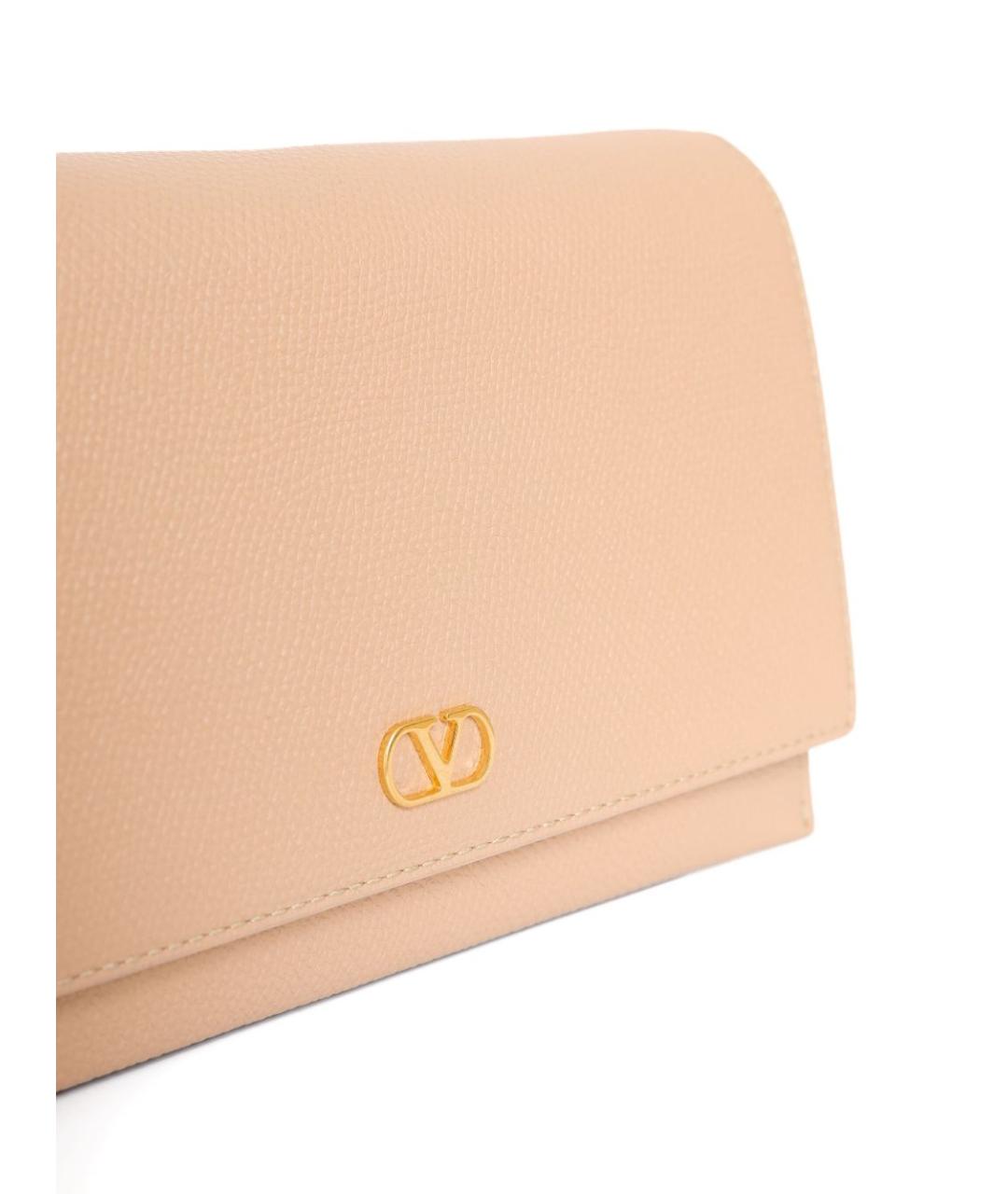 VALENTINO Бежевая кожаная сумка через плечо, фото 2