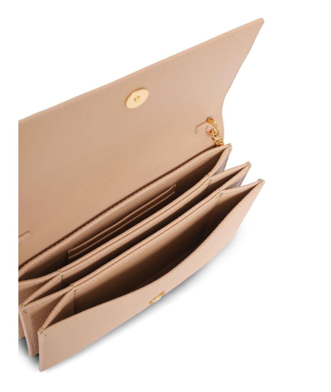 VALENTINO Бежевая кожаная сумка через плечо, фото 4