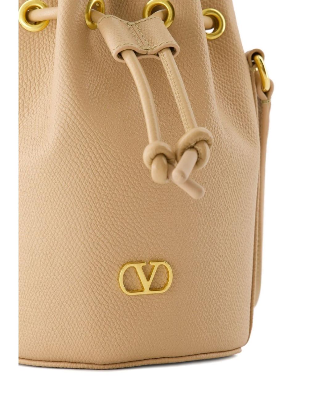 VALENTINO Бежевая кожаная сумка через плечо, фото 2