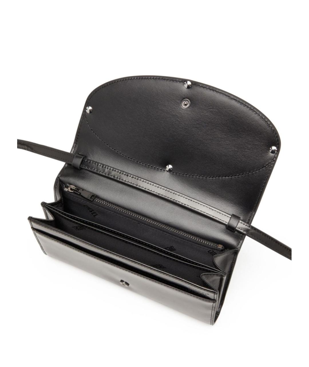 DIESEL Черная кожаная сумка через плечо, фото 3