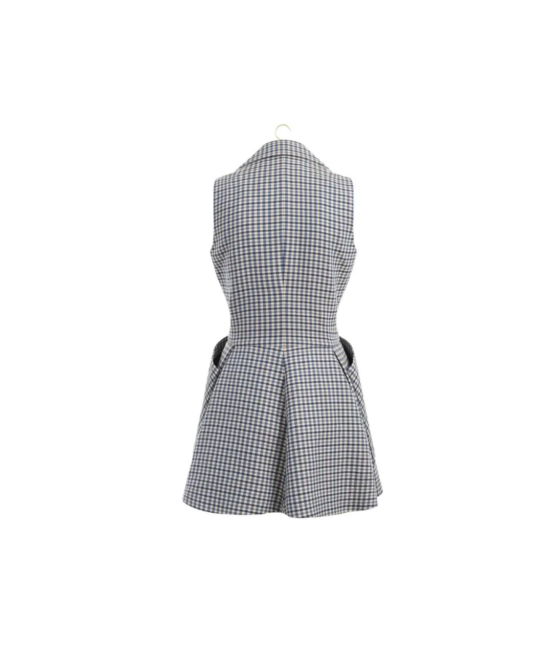 CHRISTIAN DIOR Голубое шерстяное повседневное платье, фото 2
