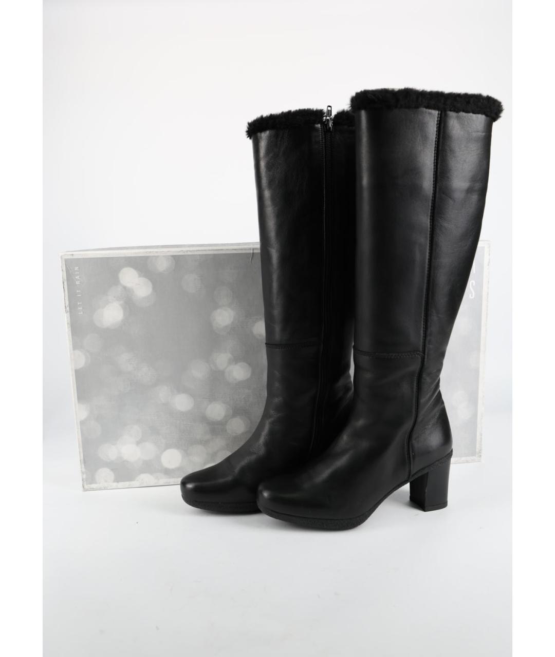 STUART WEITZMAN Черные кожаные сапоги, фото 6