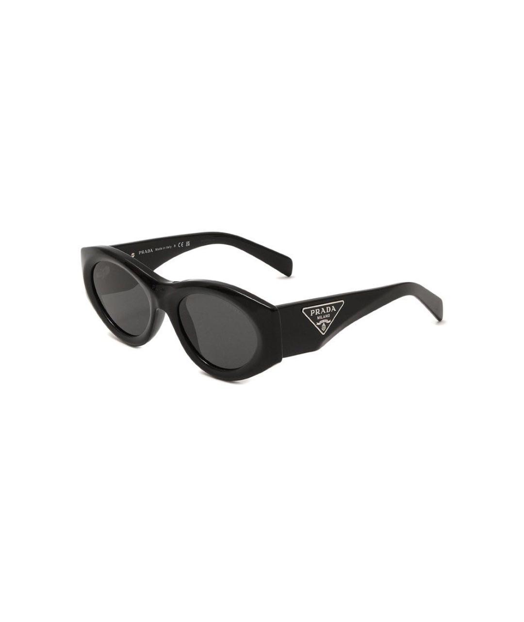 PRADA Черные пластиковые солнцезащитные очки, фото 1