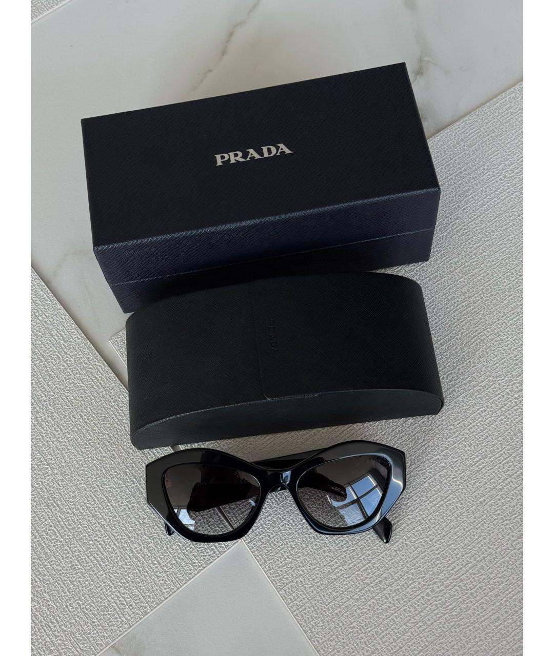PRADA Черные пластиковые солнцезащитные очки, фото 7