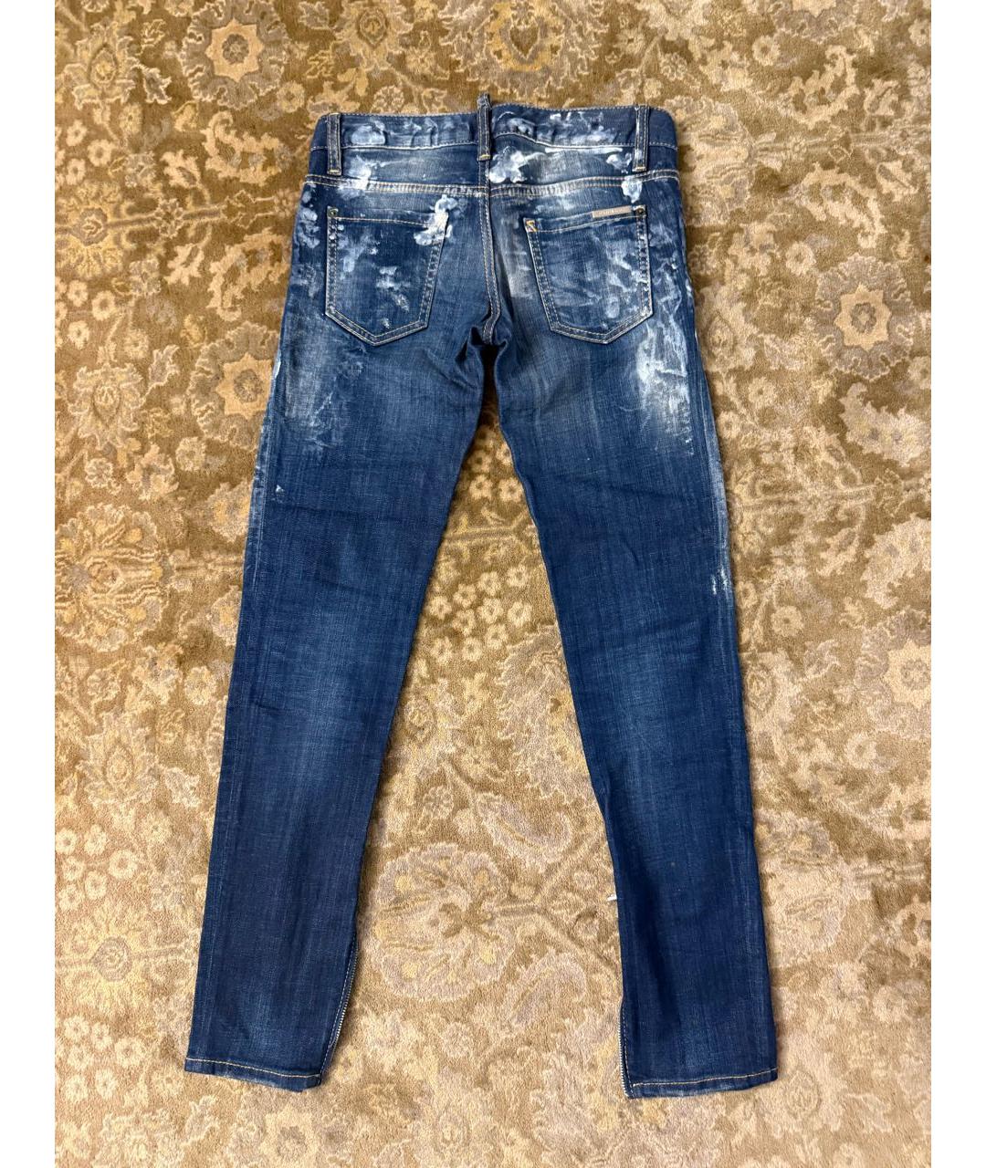 DSQUARED2 Синие хлопко-эластановые джинсы слим, фото 2