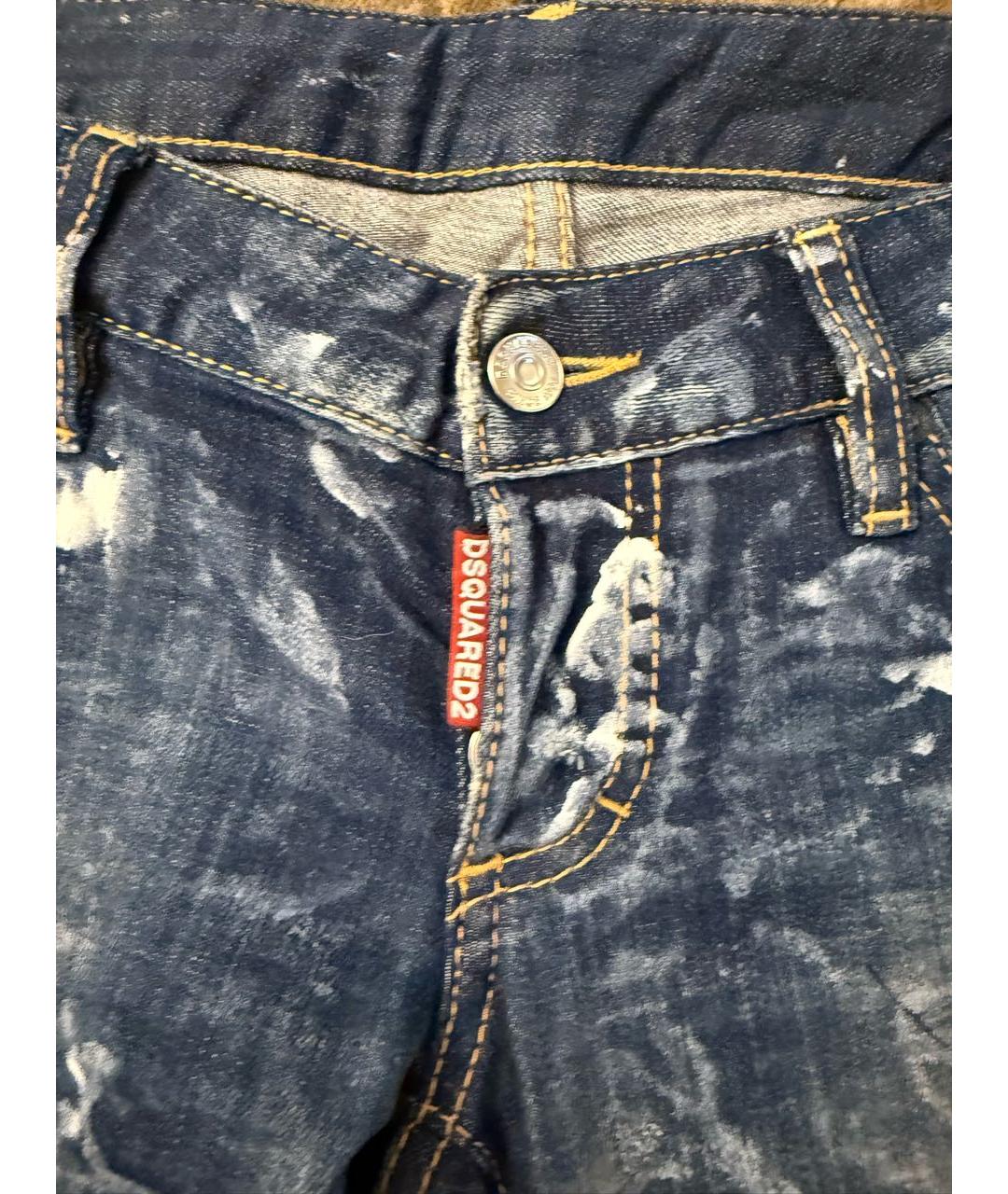 DSQUARED2 Синие хлопко-эластановые джинсы слим, фото 3