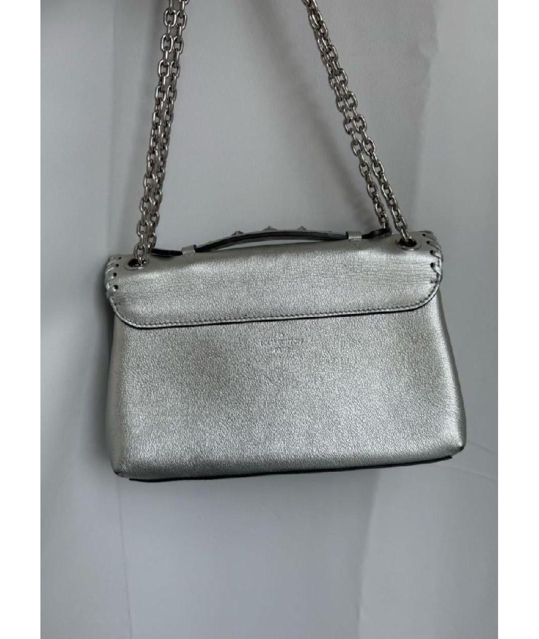 LOUIS VUITTON Серебряная кожаная сумка через плечо, фото 4