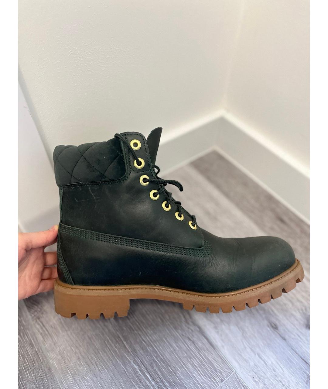 TIMBERLAND Зеленые кожаные низкие ботинки, фото 10