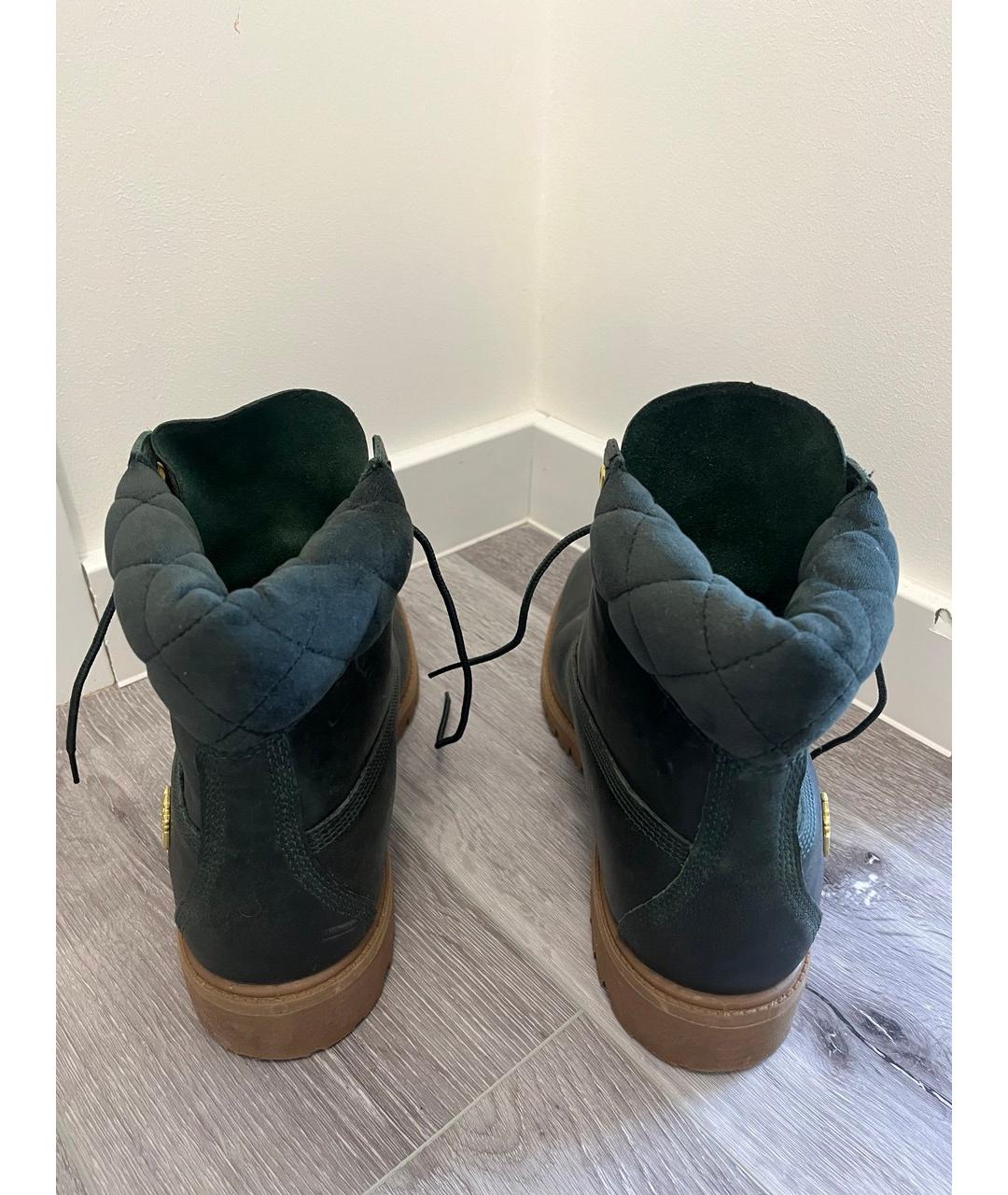 TIMBERLAND Зеленые кожаные низкие ботинки, фото 3