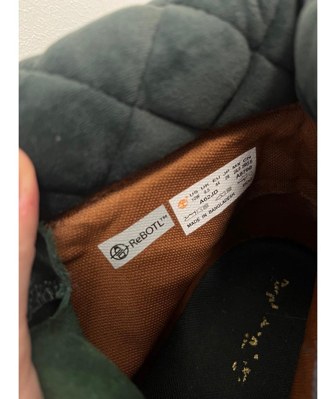 TIMBERLAND Зеленые кожаные низкие ботинки, фото 5