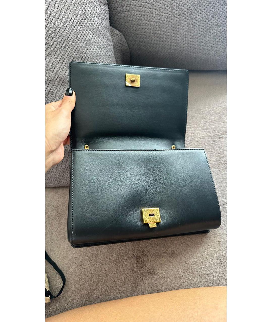 DOLCE&GABBANA Черная кожаная сумка через плечо, фото 2